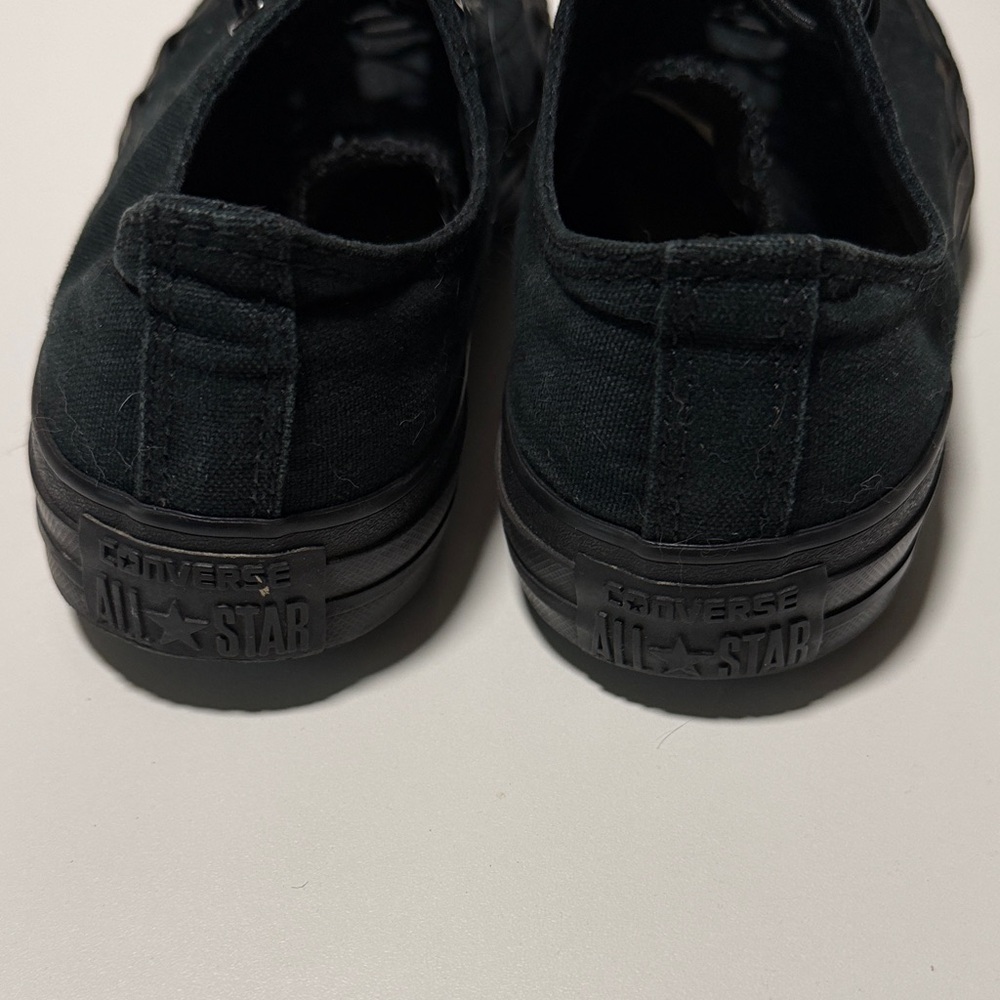 Converse Solid Black Canvas Sneakers - image 4